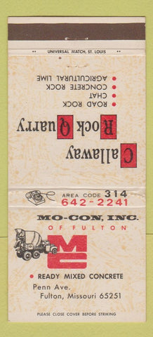 Matchbook Cover - Mo Concrete Fulton MO 30 Strike