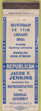 Matchbook Cover - Jacob Jenkins Rep General Assembly Columbus OH WEAR