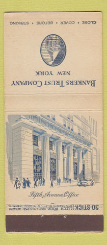 Matchbook Cover - Bankers Trust Company New York City 30 Stick
