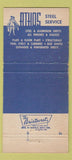 Matchbook Cover - Athos Steel Service Philadelphia PA WEAR 30 Strike
