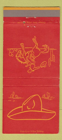 Matchbook Cover - Fred Harvey Cowboy RED 30 Strike