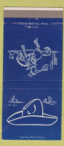 Matchbook Cover - Fred Harvey Cowboy BLUE 30 Strike