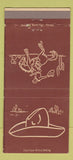 Matchbook Cover - Fred Harvey Cowboy BROWN 30 Strike