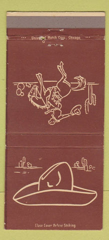 Matchbook Cover - Fred Harvey Cowboy BROWN 30 Strike