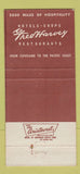 Matchbook Cover - Fred Harvey Cowboy BROWN 30 Strike