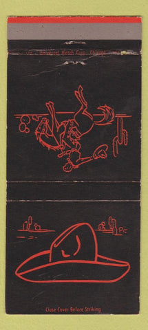 Matchbook Cover - Fred Harvey Cowboy BLACK 30 Strike
