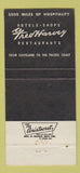 Matchbook Cover - Fred Harvey Cowboy BLACK 30 Strike