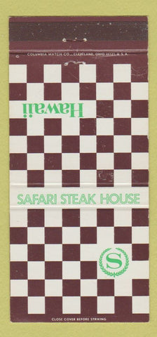 Matchbook Cover - Safari Steak House Sheraton Hawaii Honolulu 30 Strike