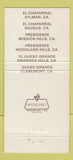 Matchbook Cover - Queso Grande Claremont CA Sylmar Saugus  30 Strike