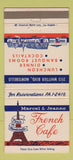 Matchbook Cover Marcel & Jeanne French Cafe Eiffel Tower Montebello CA 30 Strike