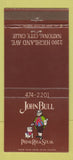 Matchbook Cover - John Bull Prime Rib Steak National City CA 30 Strike