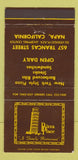 Matchbook Cover - Pizza Place Napa CA Leaning Tower Pisa 30 Strike
