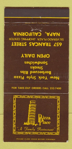 Matchbook Cover - Pizza Place Napa CA Leaning Tower Pisa 30 Strike
