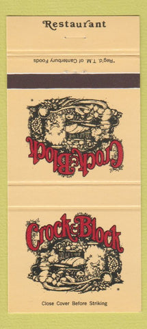 Matchbook Cover - Crock & Block Restaurant Winnipeg Edmonton AB 30 Strike