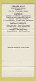 Matchbook Cover - Crock & Block Restaurant Winnipeg Edmonton AB 30 Strike