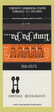 Matchbook Cover - Heritage Restaurant Toronto ON 30 Strike