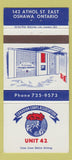 Matchbook Cover - Canadian Corps Association Oshawa ON 30 Strike