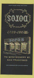 Matchbook Cover - Doros Restaurant San Francisco CA SAMPLE 30 Strike