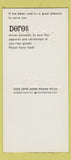 Matchbook Cover - Doros Restaurant San Francisco CA SAMPLE 30 Strike