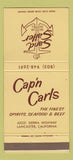 Matchbook Cover - Cap'n Carls Sand Sailer Motor Hotel Lancaster CA 30 Strike