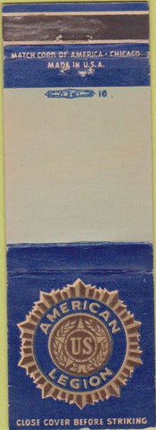 Matchbook Cover - American Legion BLANK