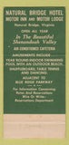 Matchbook Cover - Rockbridge Center Natural Bridge VA 30 Strike