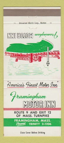Matchbook Cover - Framingham Motor Inn MA #1 30 Strike