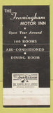 Matchbook Cover - Framingham Motor Inn MA WEAR #2 30 Strike