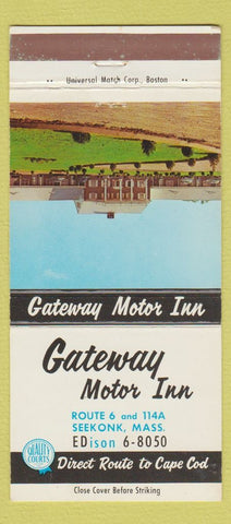 Matchbook Cover - Gateway Motor Inn Seekonk MA 30 Strike