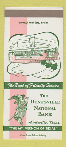 Matchbook Cover - Huntsville National Bank Huntsville TX SAMPLE 30 Strike