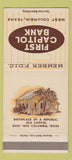 Matchbook Cover - First Capitol Bank West Columbia TX 30 Strike