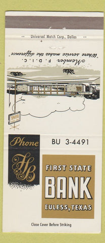 Matchbook Cover - First State Bank Euless TX 30 Strike