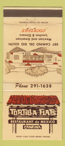 Matchbook Cover - Tortilla Flats Restaurant Mission Valley? CA 30 Strike