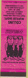Matchbook Cover - Collins Muffler shops Fort Collins Greeley CO pink