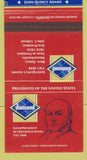 Matchbook Cover - Diamond US Presidents John Quincy Adams 30 Strike