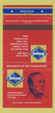 Matchbook Cover - Diamond US Presidents John Tyler 30 Strike