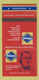 Matchbook Cover - Diamond US Presidents Andrew Johnson 30 Strike