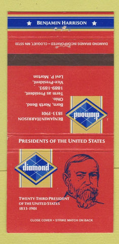 Matchbook Cover - Diamond US Presidents Benjamin Harrison 30 Strike