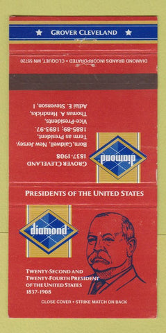 Matchbook Cover - Diamond US Presidents Grover Cleveland 30 Strike