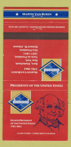 Matchbook Cover - Diamond US Presidents Martin Van Buren 30 Strike