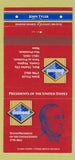 Matchbook Cover - Diamond US Presidents John Tyler 30 Strike