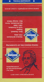 Matchbook Cover - Diamond US Presidents Thomas Jefferson 30 Strike