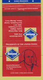Matchbook Cover - Diamond US Presidents James Madison 30 Strike
