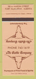 Matchbook Cover - The Cattle Company Fort McMurray AB 30 Strike