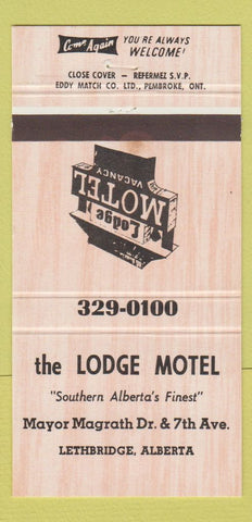 Matchbook Cover - The Lodge Motel Lethbridge AB 30 Strike