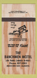 Matchbook Cover - Ranchmen Motel Medicine Hat AB 30 Strike