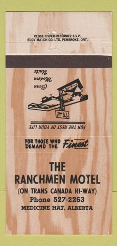 Matchbook Cover - Ranchmen Motel Medicine Hat AB 30 Strike