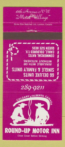 Matchbook Cover - Round Up Motor Inn Calgary AB 30 Strike