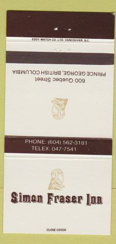 Matchbook Cover - Simon Fraser Inn Prince George BC 30 Strike