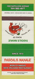 Matchbook Cover - Pascal's Manale New Orleans LA 30 Strike